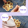 12Pcs 4 Colors Pawprint Polyester & Sequin Cloth Iron on Sew on Patches PATC-TA0001-63-4