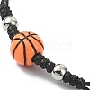 Acrylic Sports Ball Braided Bead Bracelets BJEW-TA00331-3