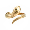 304 Stainless Steel Snake Wrap Open Cuff Ring for Women RJEW-T023-78G-1
