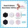 30Pcs 3 Styles 3D Rose Flower Polyester Computerized Embroidered Ornament Accessories FIND-GF0006-03A-2