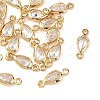 SHEGRACE Brass Pave Clear Cubic Zirconia Teardrop Connector Charms XGRQ2O545-449G-1