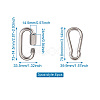 6Pcs 2 Style 304 Stainless Steel Rock Climbing Carabiners STAS-TA0001-33P-17