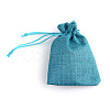 Polyester Imitation Burlap Packing Pouches Drawstring Bags ABAG-R005-9x7-17-2