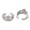 Rack Plating Brass Micro Pave Cubic Zirconia Flat Round Cuff Earrings EJEW-E290-09P-2