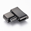 304 Stainless Steel Magnetic Clasps with Glue-in Ends X-STAS-F130-49B-2