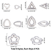 40Pcs 5 Style 304 Stainless Steel Linking Rings STAS-UN0023-67-6