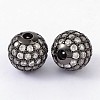 Brass Cubic Zirconia Beads ZIRC-D003-2B-2