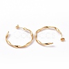 201 Stainless Steel Wave C-shape Stud Earrings with Iron Plating(IP) 304 Stainless Steel Pins LS-EJEW-G298-04G-2