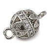 Brass Micro Pave Clear Cubic Zirconia Connector Charms KK-A230-06F-P-2
