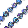 Electroplate Transparent Glass Beads Strands EGLA-N008-018-4