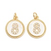 Brass Micro Pave Clear Cubic Zirconia Charms ZIRC-J040-44G-08-2