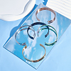 5Pcs 5 Colors Stainless Steel Open Cuff Bangles BJEW-UN0001-29-2