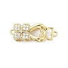 Brass Micro Pave Clear Cubic Zirconia Interlocking Clasps LS-KK-U059-16G-1