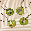 4Pcs 4 Styles Tibetan Style Alloy Pendant Necklaces Set with Faux Suede Cords NJEW-AN0001-73-7