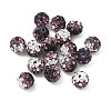 Handmade Polymer Clay Rhinestone Beads RB-CBAFAF8-01G-1