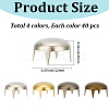160Pcs 4 Colors Brass Studs Rivets KK-GF0001-23A-2