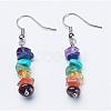 Natural & Synthetic Mixed Gemstone Dangle Earrings EJEW-JE02291-1