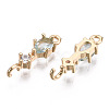 Brass Micro Pave Cubic Zirconia Links Connectors KK-R111-007-A06-2