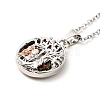 Colorful Glass Donut with Tree of Life Pendant Necklace NJEW-J008-01A-P-2