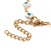 Enamel Oval with Evil Eye Link Chains Bracelet BJEW-P271-04G-02-3
