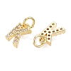Brass Micro Pave Clear Cubic Zirconia Charms KK-ZX025-07K-2