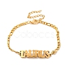 Constellation 202 Stainless Steel Figaro Chain Link Bracelets for Women Men LS-AJEW-U006-01D-1