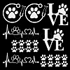 8 Sheets 4 Style Waterproof Heart & Bear Paw Pattern PET Car Decals Stickers STIC-GF0001-03B-1