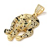 Rack Plating Brass Micro Pave Black Cubic Zirconia Pendants KK-P267-03A-G-2