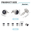 WADORN 1 Set Brass Rhinestone Cufflinks for Men KK-WR0001-11-2