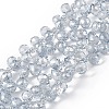 Transparent Electroplate Glass Beads Strands EGLA-F152A-PL04-1