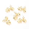 Brass Micro Pave Clear Cubic Zirconia Pendant Link ZIRC-O036-23G-1