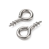 Tarnish Resistant 304 Stainless Steel Screw Eye Pin Peg Bails STAS-K171-52P-8x4mm-4