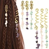 6Pcs 6 Styles Natural Flower Amazonite & Amethyst & Morganite Chips Hair Clips OHAR-YW00002-1