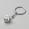 Zinc Alloy Dice Keychains AJEW-WH0504-77P-2