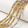 Electroplate Transparent Glass Beads Strands EGLA-A034-T8mm-M10-1