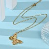 Butterfly 304 Stainless Steel Pendant Necklaces NJEW-L157-06G-2
