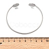 304 Stainless Steel Cuff Blank Bangle Bases with Flat Round Trays STAS-D381-01A-P-2