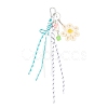 Flower Handmade Woven & Polyester Cord & Resin & Acrylic Beaded Pendant Decorations HJEW-JM04421-02-1