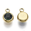 PVD Vacuum Plating 201 Stainless Steel Rhinestone Charms X-STAS-S068-05G-1
