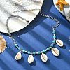 Natural Shell Bib Necklace NJEW-TA00116-2