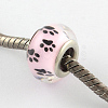 Large Hole Dog Paw Prints Pattern Resin European Beads OPDL-Q129-224A-2