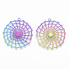 Ion Plating(IP) 201 Stainless Steel Filigree Pendants STAS-T057-20-2