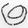 Natural Black Agate Round Bead Strands G-E232-05-2