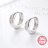 Anti-Tarnish Rhodium Plated 925 Sterling Silver Micro Pave Cubic Zirconia Hoop Earrings CR6273-2-2