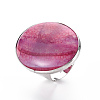 Adjustable Natural Mixed Gemstone Finger Rings G-S359-307-4