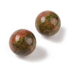 Natural Unakite No Hole Sphere Beads G-K353-04B-05-2