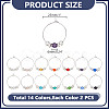 28Pcs 14 Colors Bicone Glass Wine Glass Charms AJEW-HY00010-2