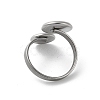 Non-Tarnish 304 Stainless Steel Open Cuff Ring Findings STAS-E124-05B-P-3