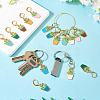 16Pcs 8 Colors Potted Plants Alloy Enamel Locking Stitch Marker HJEW-TAC0093-7