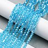 Transparent Electroplate Glass Beads Strands GLAA-F029-3mm-C19-4